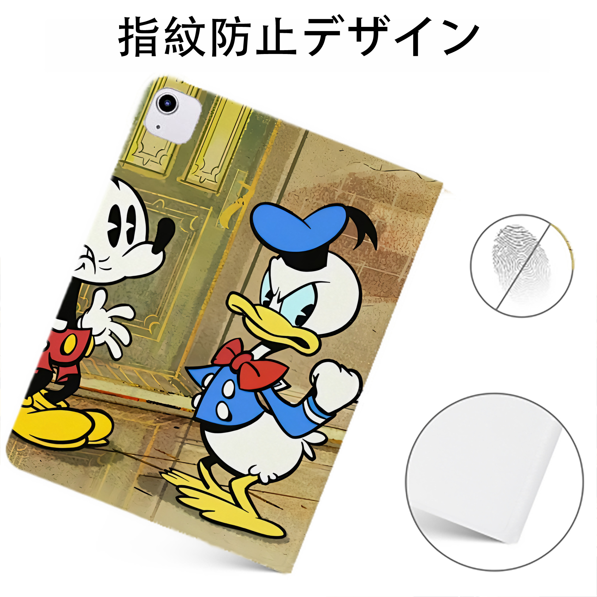（画像用） ミッキーマウス Mickey Mouse IPadケース ペンホルダー付き ブックスタイルデザイン